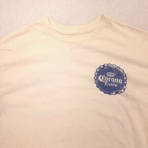 Corona Crew Neck Graphic Short Sleeve T Shirt Adult Mens Size Medium M Tan